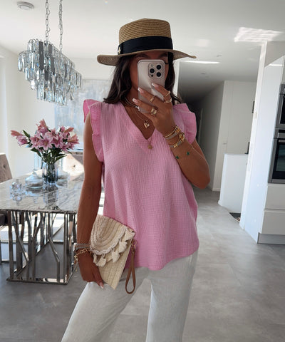 Musselin Top Lidia Hellpink Ladypolitan ♡