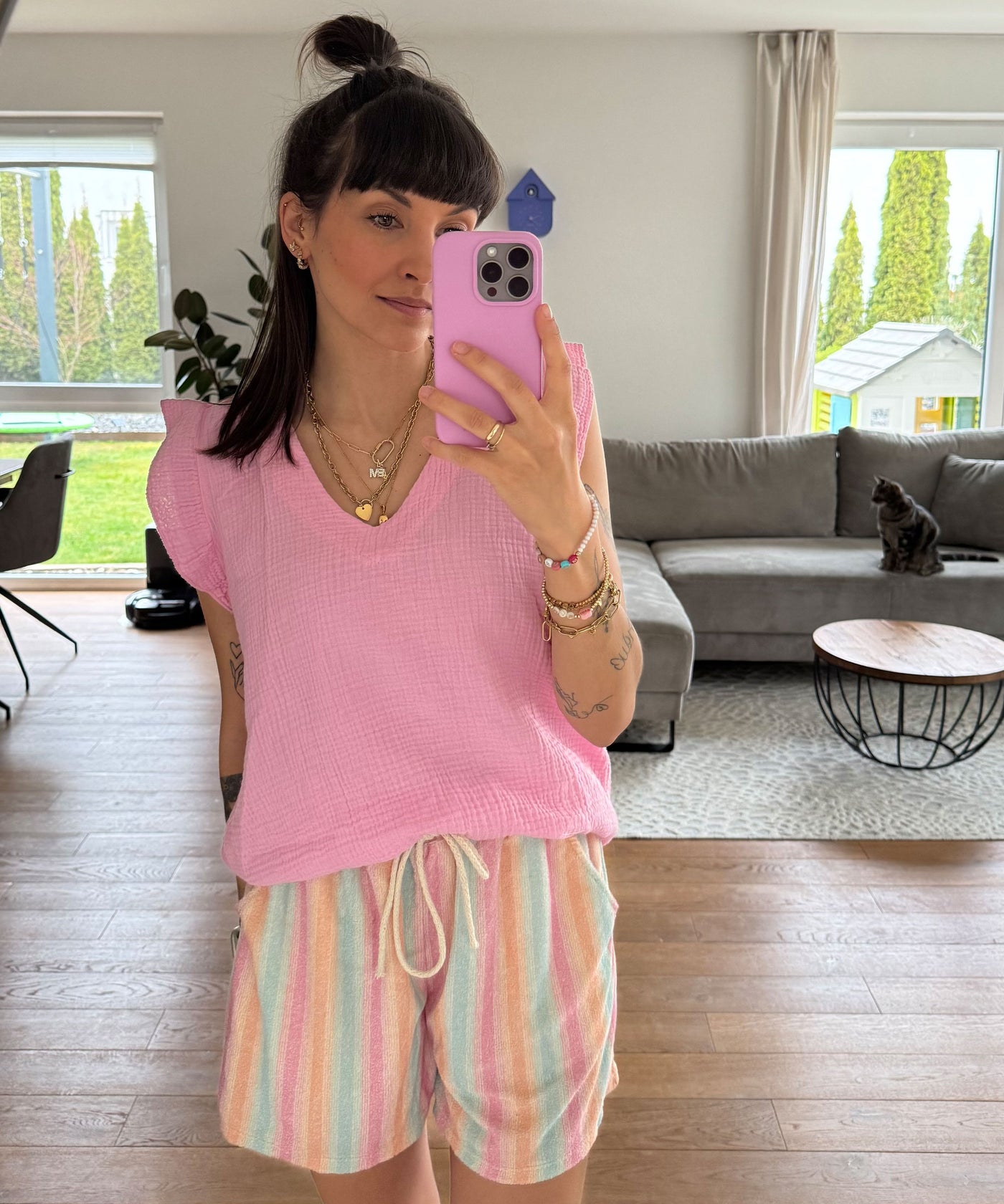 Musselin Top Lidia Hellpink Ladypolitan ♡