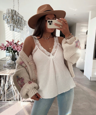 Musselin Top Marta Weiß  Ladypolitan ♡   