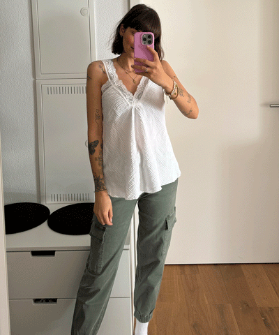 Musselin Top Marta Weiß  Ladypolitan ♡   