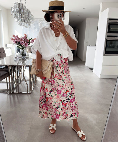 Oversize Musselin Kurzarmhemd Romy Weiß Ladypolitan ♡