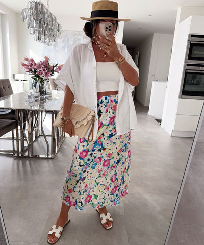 Oversize Musselin Kurzarmhemd Romy Weiß Ladypolitan ♡