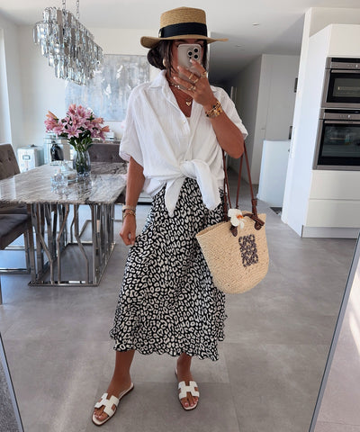 Oversize Musselin Kurzarmhemd Romy Weiß Ladypolitan ♡