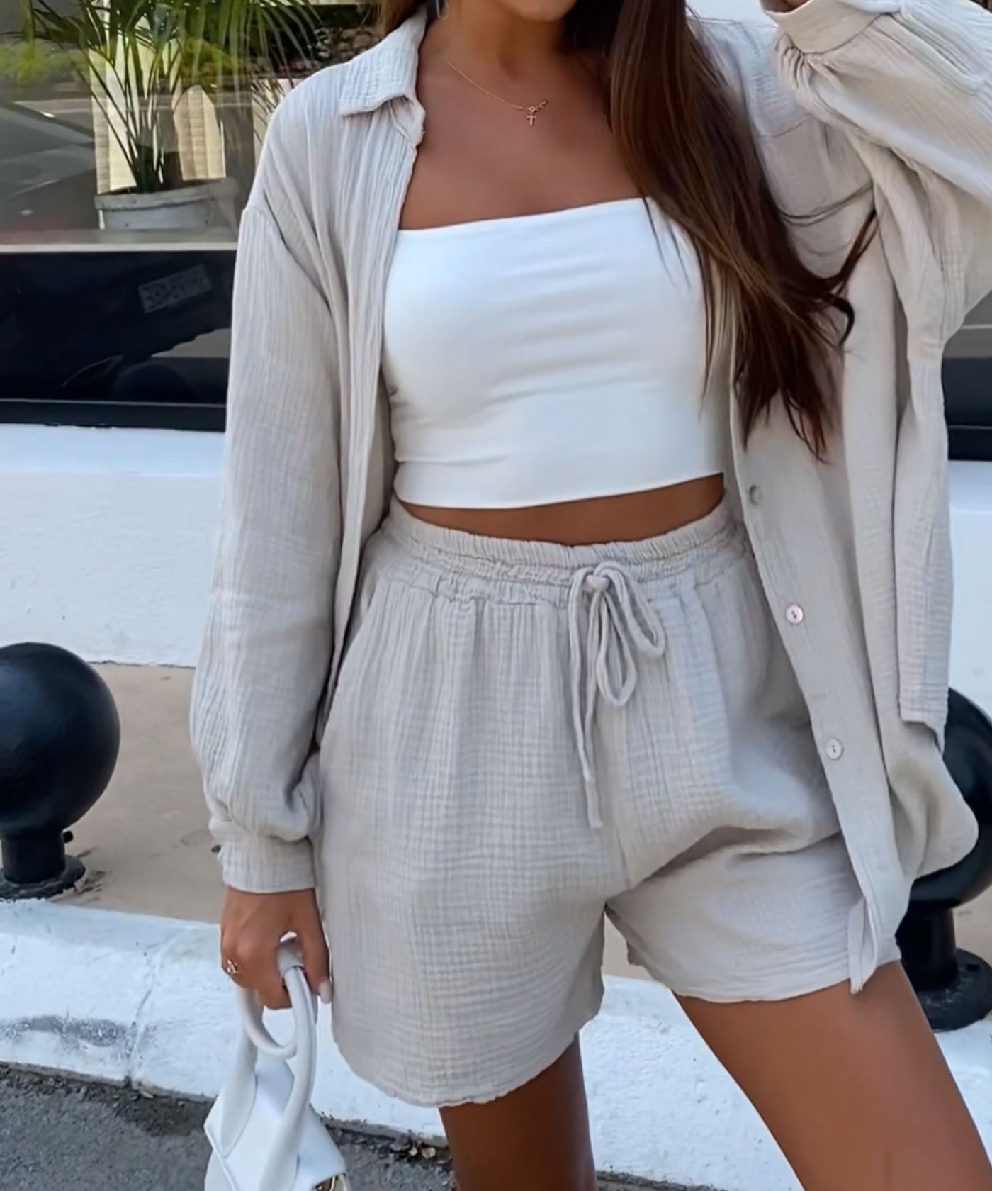 Oversize Musselin Set Alva Beige  Ladypolitan ♡   