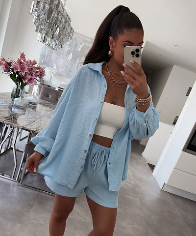 Oversize Musselin Set Alva Hellblau  Ladypolitan ♡   