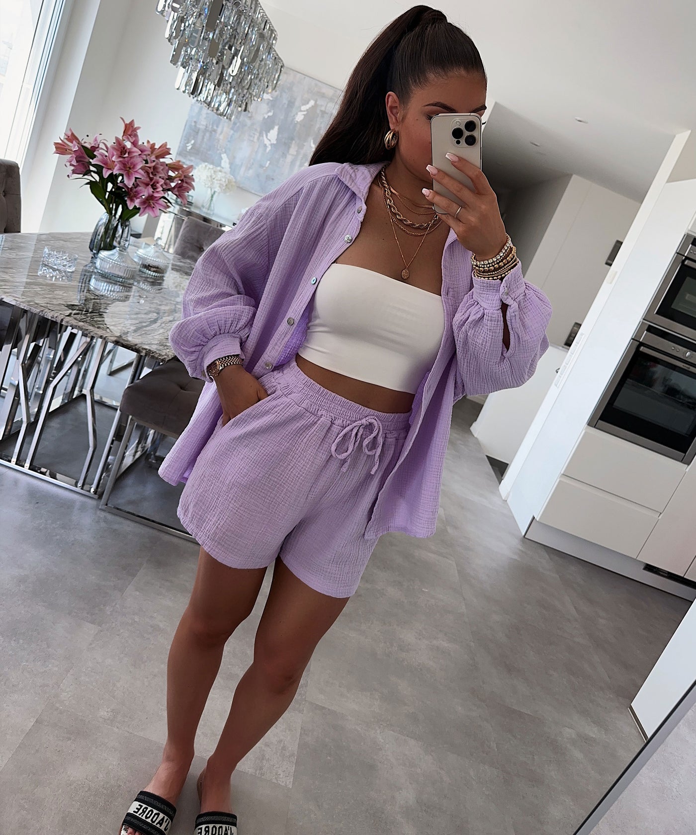 Oversize Musselin Set Alva Pastellila  Ladypolitan ♡   