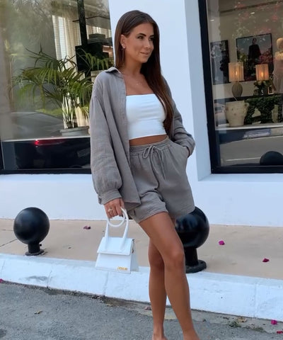Oversize Musselin Set Alva Taupe  Ladypolitan ♡   