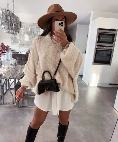 Oversize Pullover Nata Beige  Ladypolitan ♡   