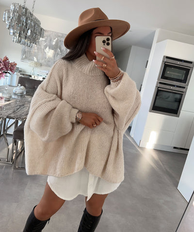 Oversize Pullover Nata Beige  Ladypolitan ♡   