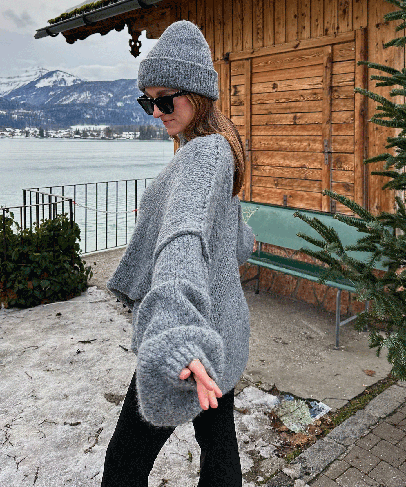 Oversize Pullover Nata Dunkelgrau  Ladypolitan ♡   