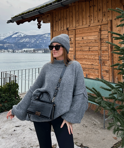 Oversize Pullover Nata Dunkelgrau  Ladypolitan ♡   