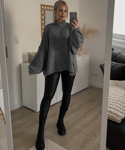 Oversize Pullover Nata Dunkelgrau  Ladypolitan ♡   