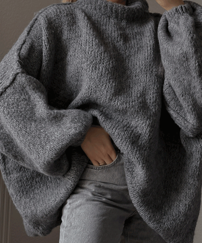 Oversize Pullover Nata Dunkelgrau  Ladypolitan ♡   