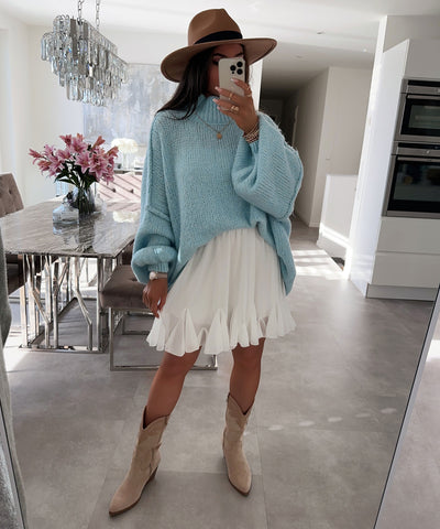 Oversize Pullover Nata Hellblau  Ladypolitan ♡   