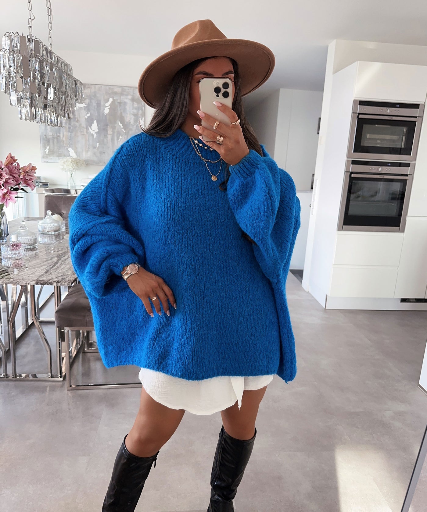 Oversize Pullover Nata Royalblau  Ladypolitan ♡   