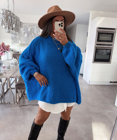 Oversize Pullover Nata Royalblau  Ladypolitan ♡   