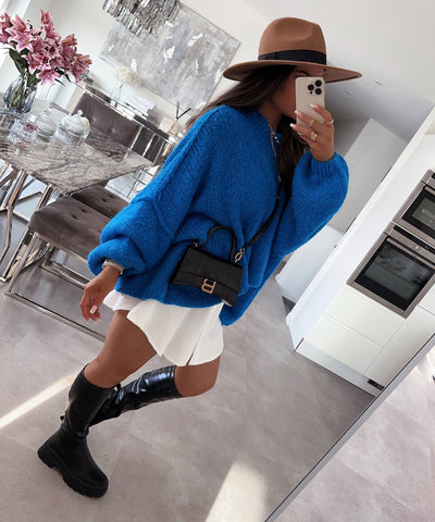 Oversize Pullover Nata Royalblau  Ladypolitan ♡   