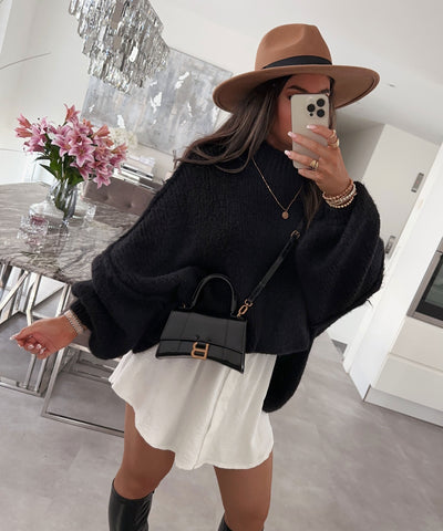 Oversize Pullover Nata Schwarz  Ladypolitan ♡   