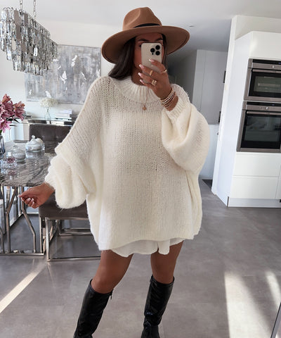 Oversize Pullover Nata Weiß  Ladypolitan ♡   