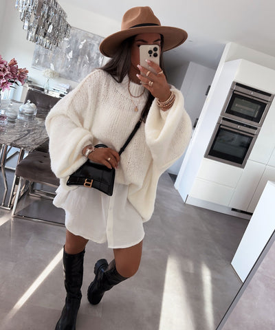 Oversize Pullover Nata Weiß  Ladypolitan ♡   