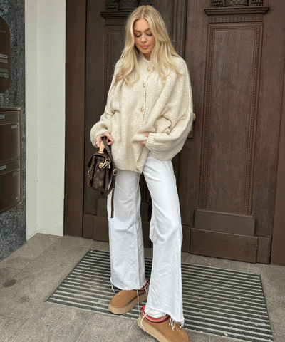 Oversize Strickjacke Jalsien Beige  Ladypolitan ♡   