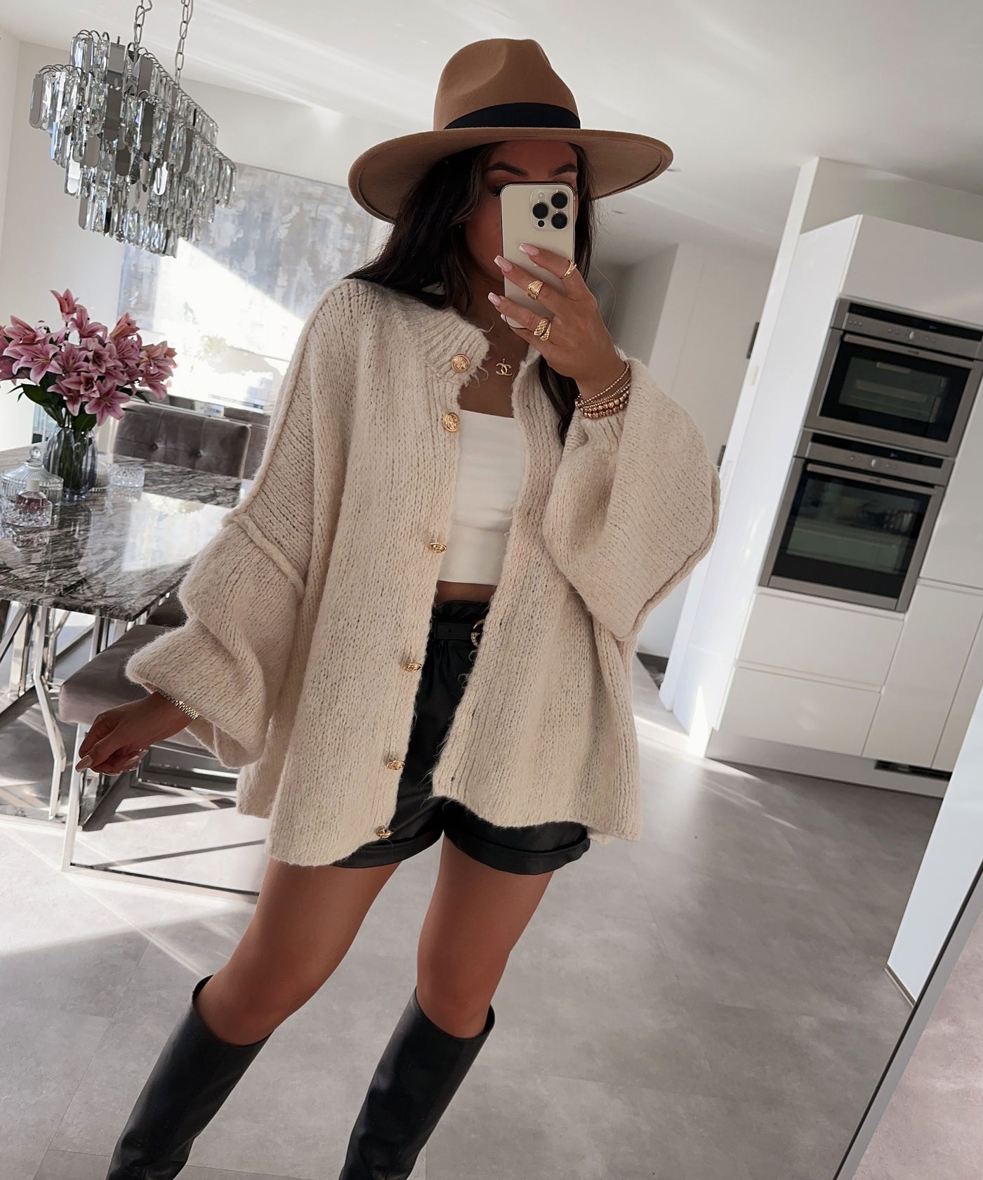 Oversize Strickjacke Jalsien Beige  Ladypolitan ♡   