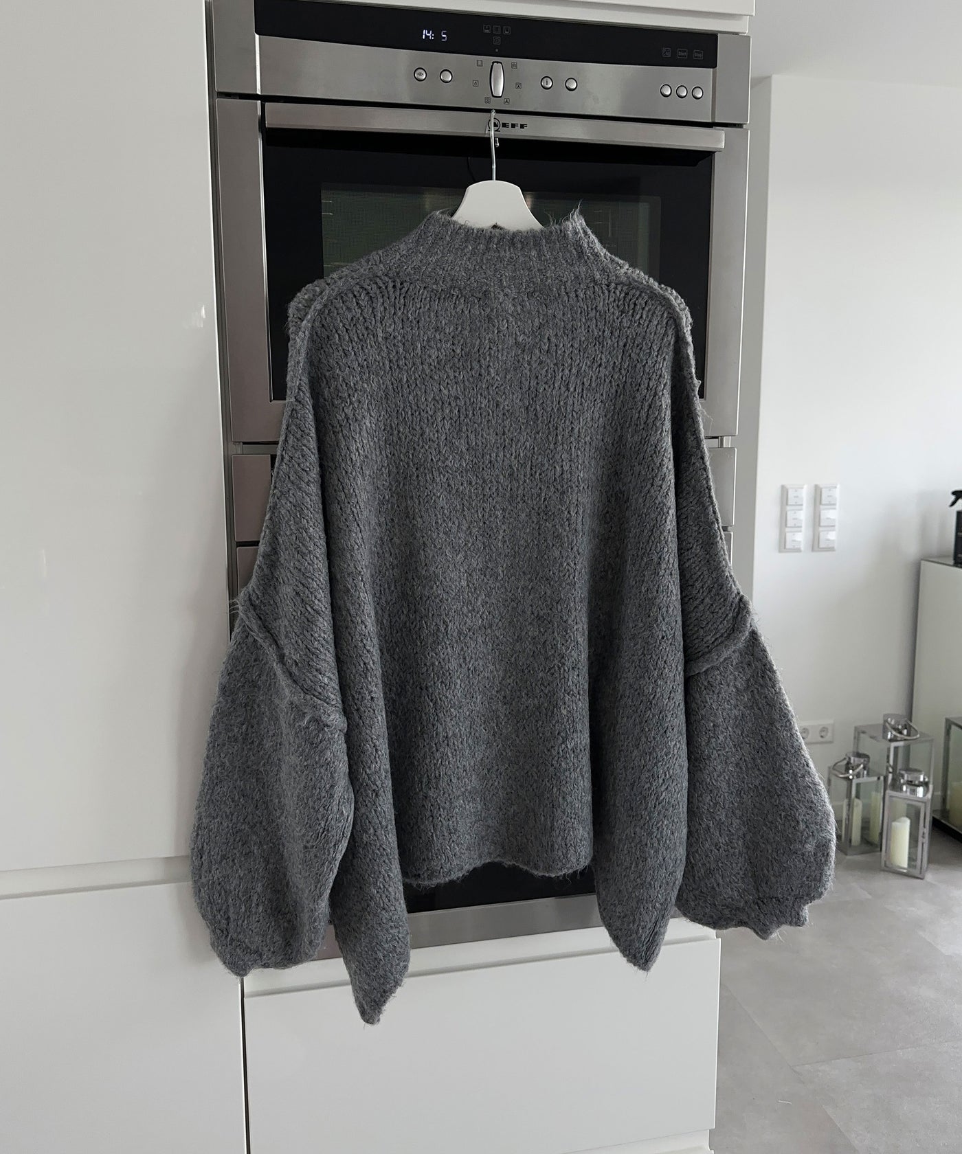 Oversize Strickjacke Jalsien Dunkelgrau  Ladypolitan ♡   