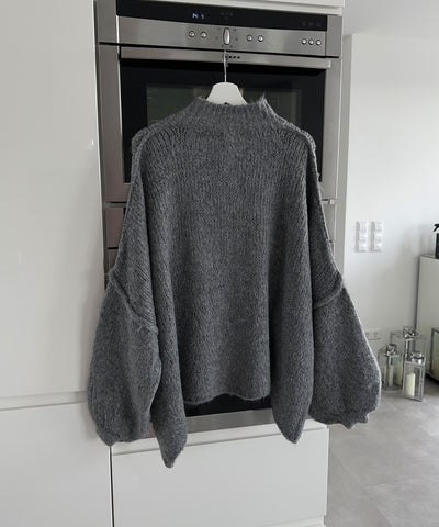 Oversize Strickjacke Jalsien Dunkelgrau  Ladypolitan ♡   