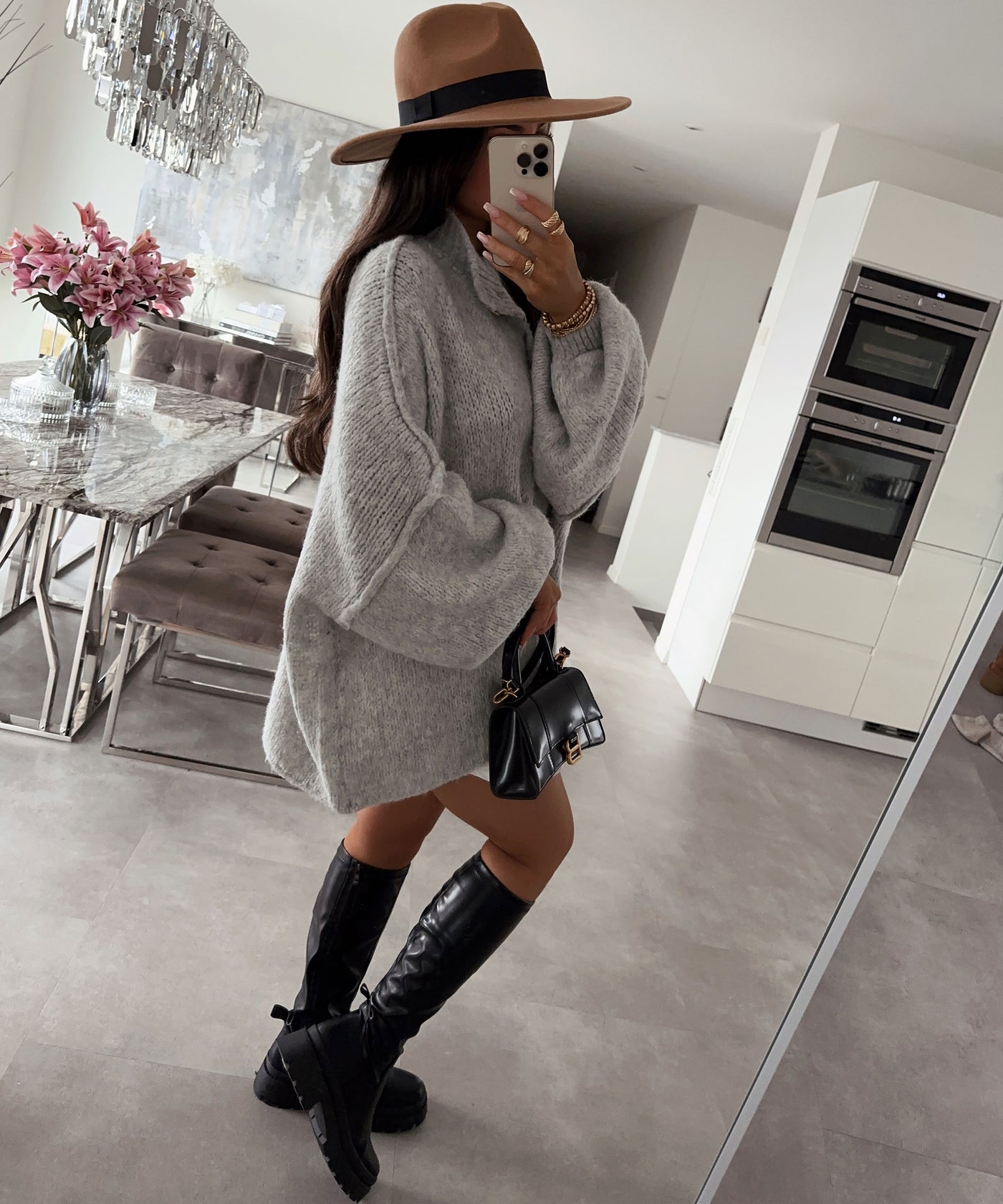 Oversize Strickjacke Jalsien Grau  Ladypolitan ♡   
