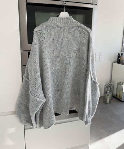 Oversize Strickjacke Jalsien Grau  Ladypolitan ♡   