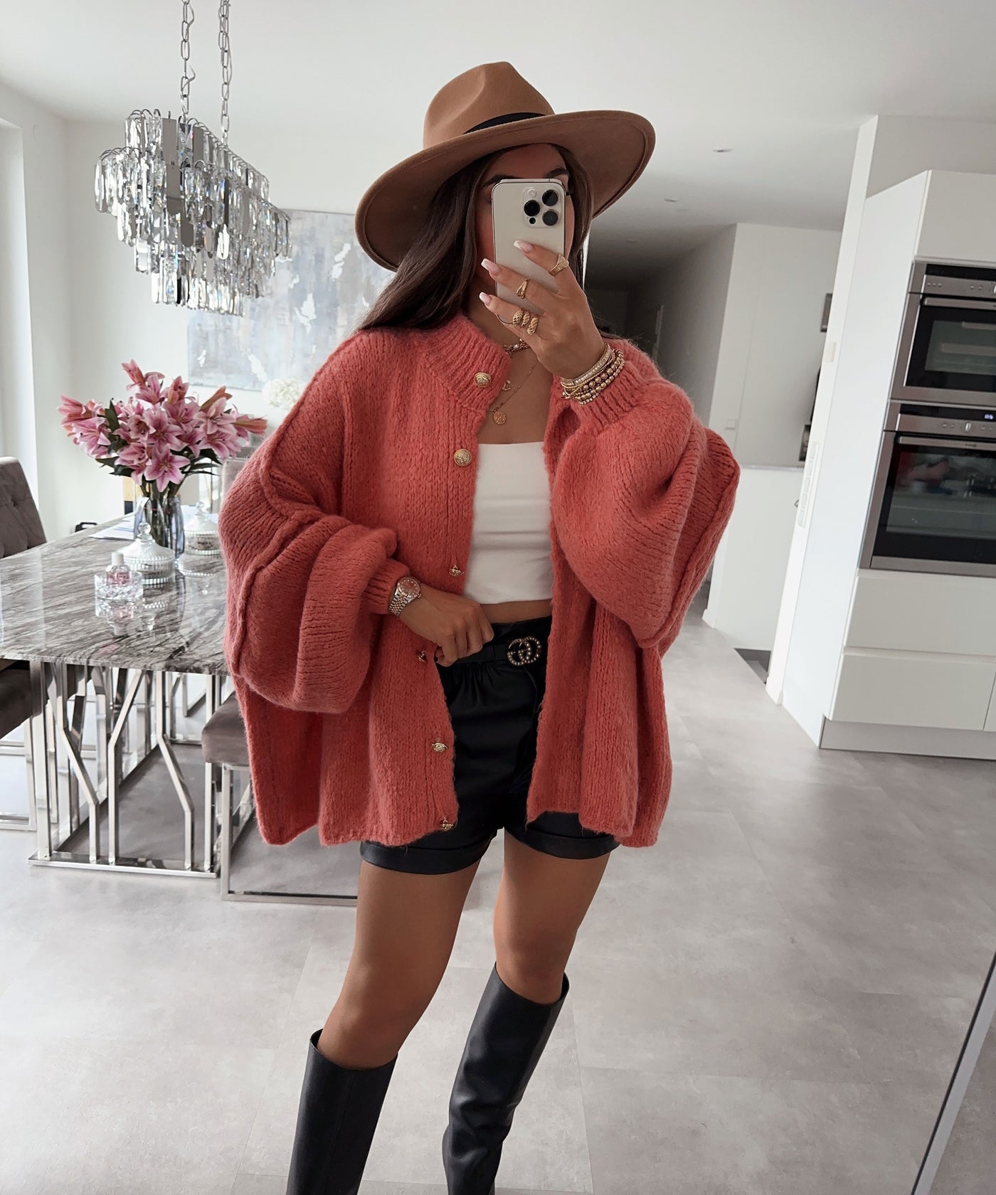 Oversize Strickjacke Jalsien Peach  Ladypolitan ♡   