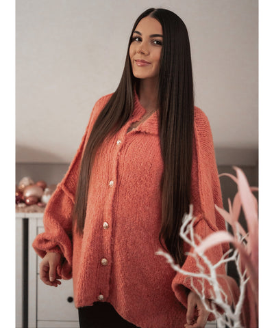 Oversize Strickjacke Jalsien Peach  Ladypolitan ♡   
