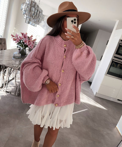 Oversize Strickjacke Jalsien Rosa  Ladypolitan ♡   