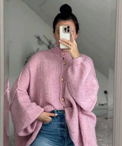 Oversize Strickjacke Jalsien Rosa  Ladypolitan ♡   