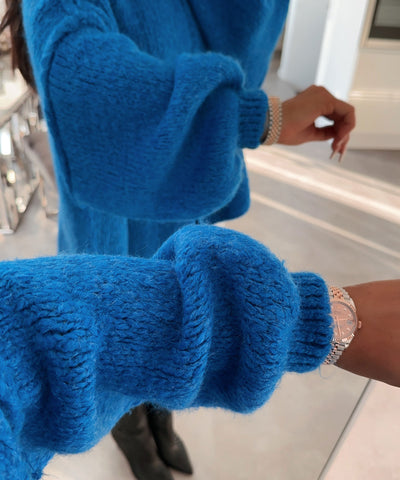 Oversize Strickjacke Jalsien Royalblau  Ladypolitan ♡   