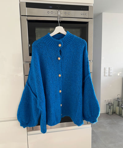 Oversize Strickjacke Jalsien Royalblau  Ladypolitan ♡   