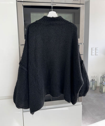 Oversize Strickjacke Jalsien Schwarz  Ladypolitan ♡   