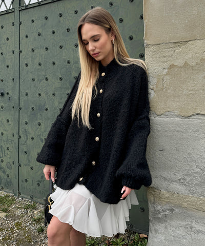 Oversize Strickjacke Jalsien Schwarz  Ladypolitan ♡   