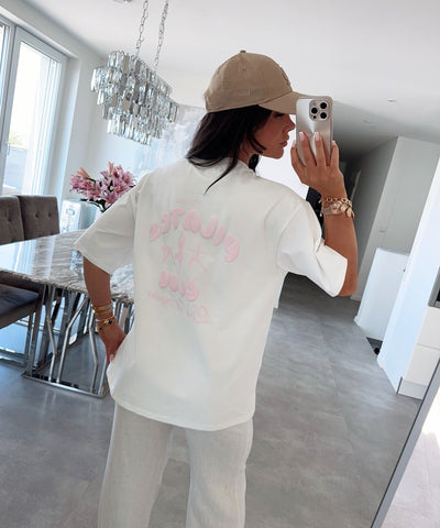 Oversize T-Shirt Pilates Club Weiß Ladypolitan ♡