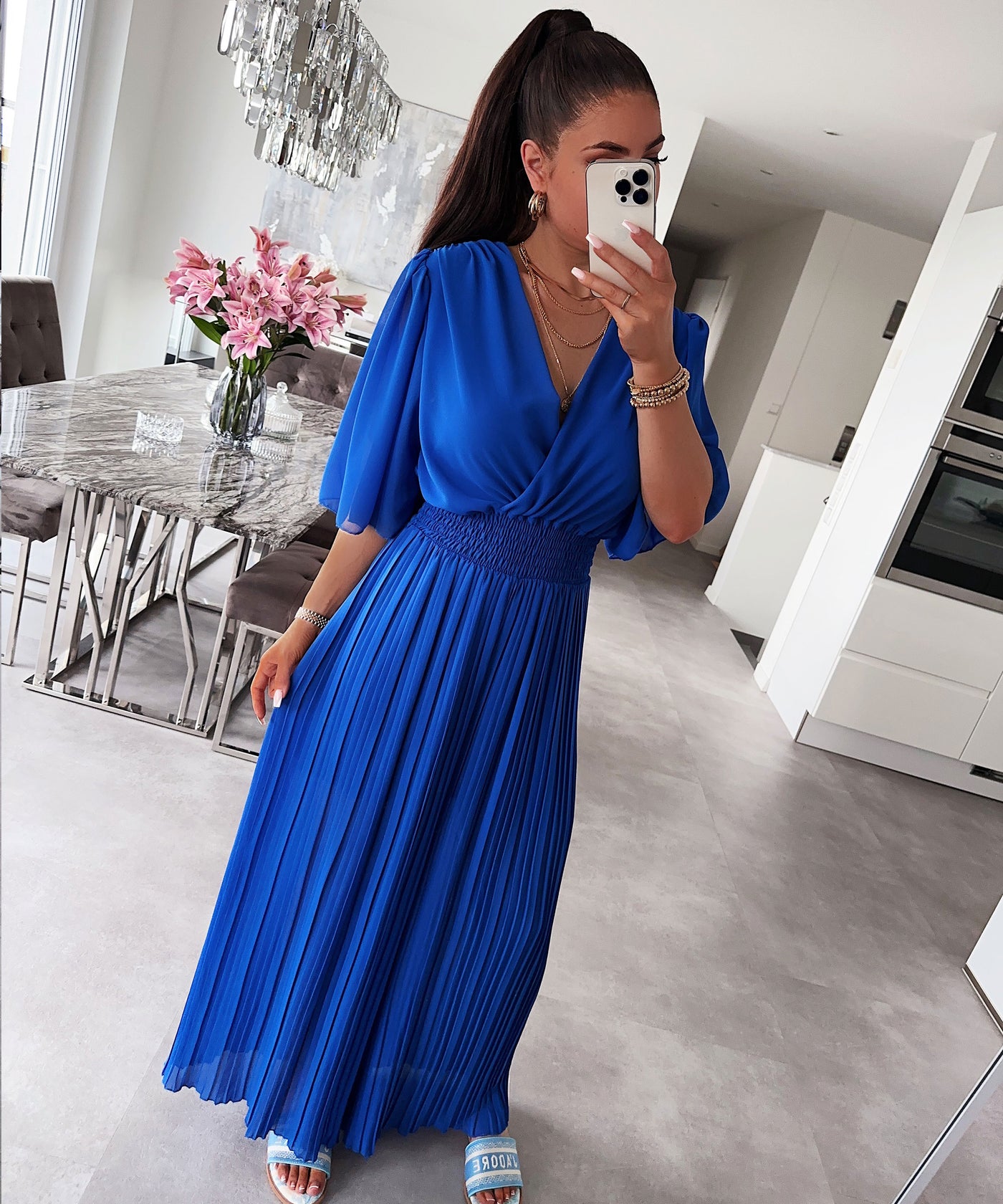 Plissee Einteiler Ambre Royalblau  Ladypolitan ♡   