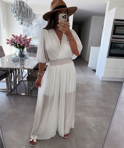Plissee Einteiler Ambre Weiß  Ladypolitan ♡   