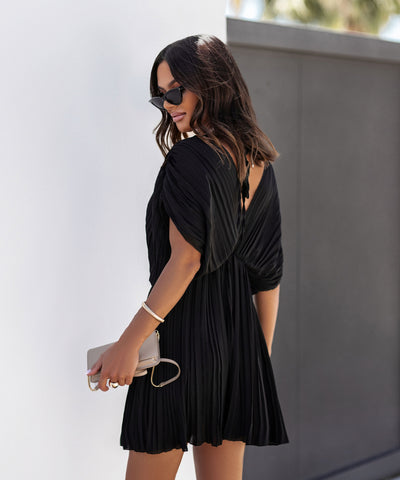 Plissee Kleid Schwarz Ladypolitan - Fashion Onlineshop für Damen