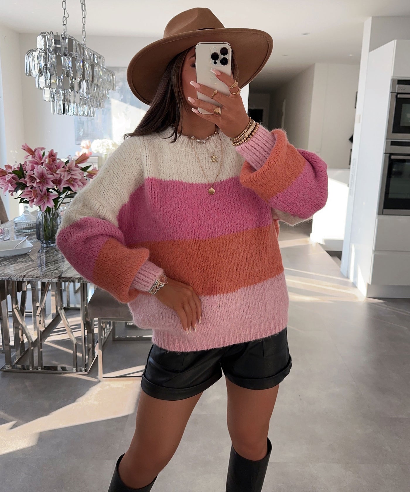 Pullover Vicky Streifen Pink Orange  Ladypolitan ♡   