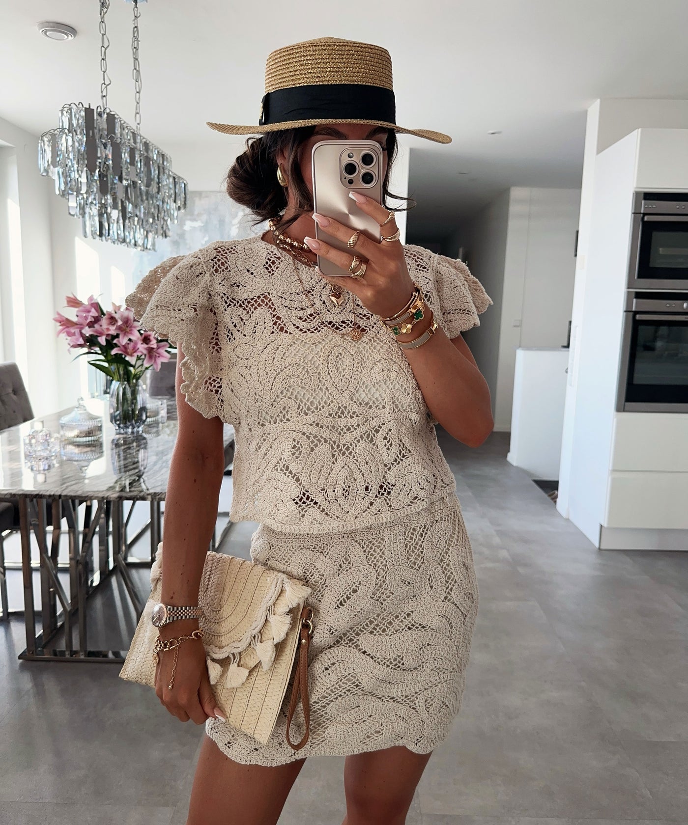 Rock mit Spitze Heta Beige Ladypolitan ♡