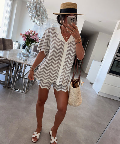 Shorts Aloa Weiß Grau Ladypolitan ♡