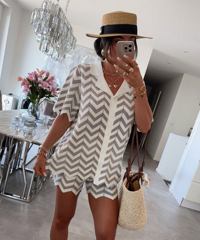 Shorts Aloa Weiß Grau Ladypolitan ♡
