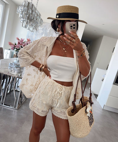 Bluse Mirelia Beige Ladypolitan ♡