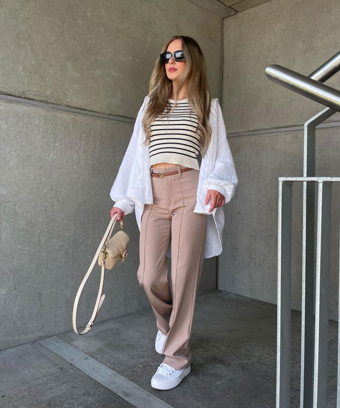 Streifen Top Lucia Beige  Ladypolitan ♡   
