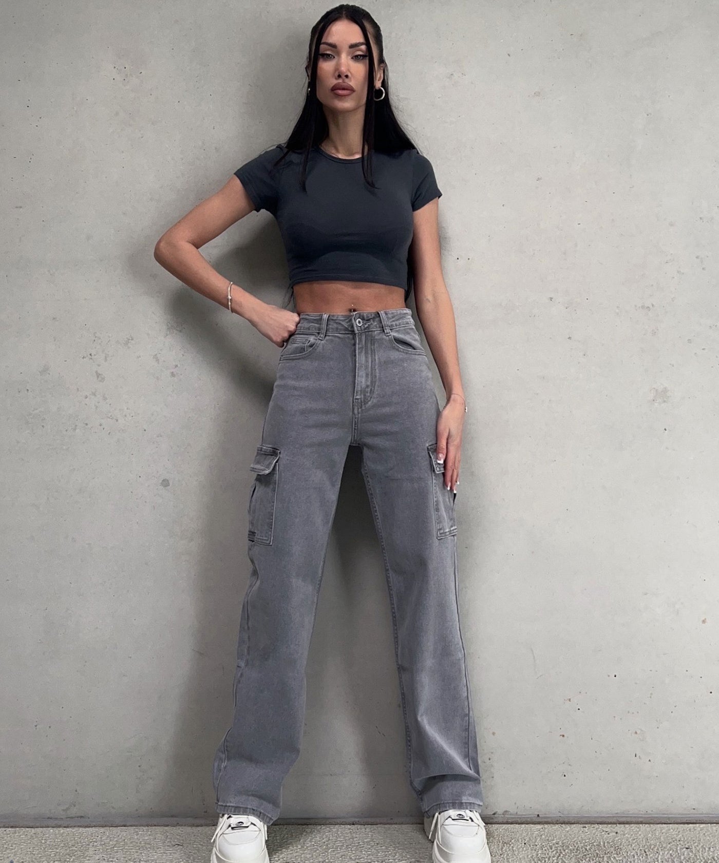 Stretch Cargo Hose Eva Grau  Ladypolitan ♡   