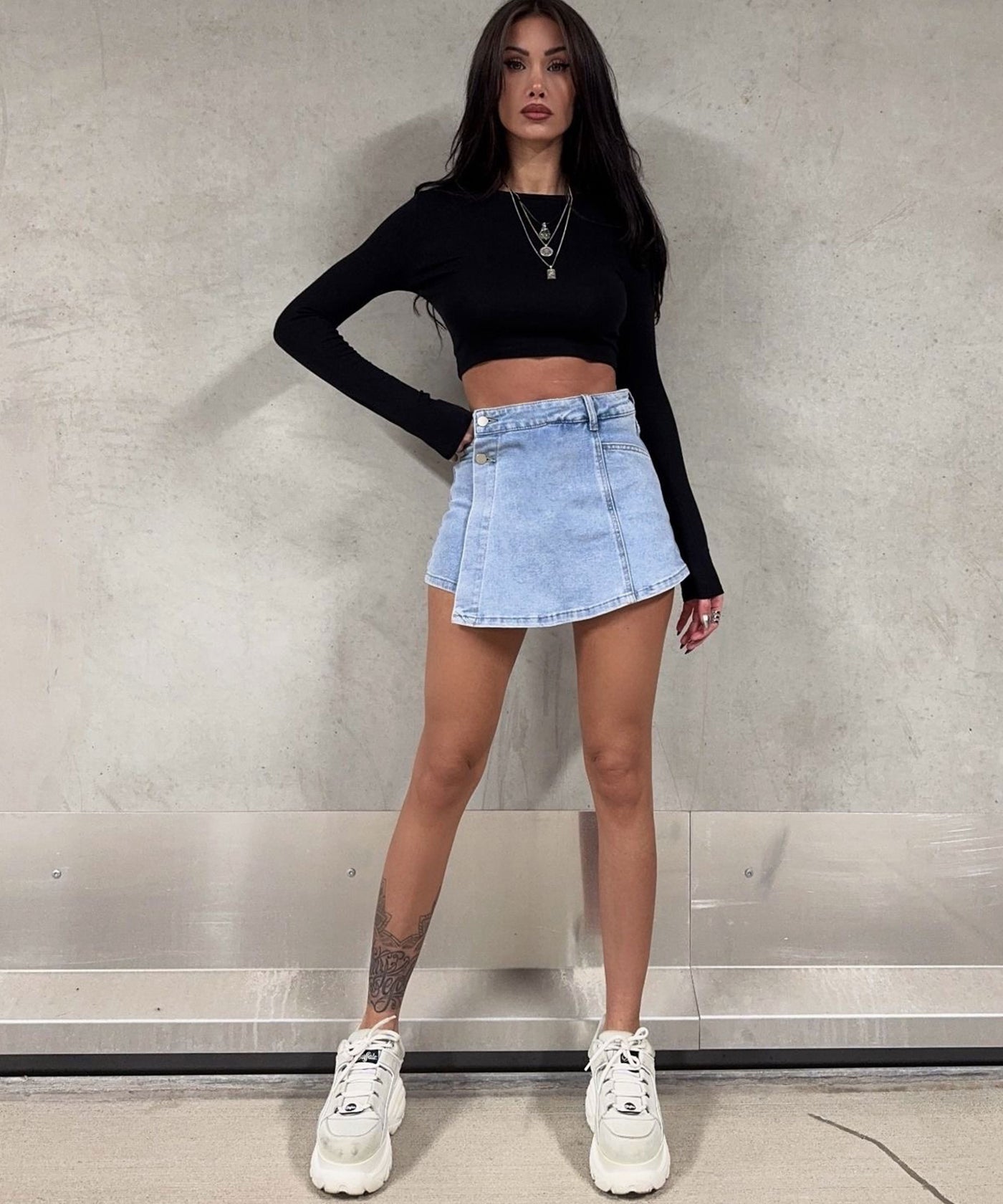 Stretch Jeans Hosenrock Amba Hellblau Ladypolitan ♡